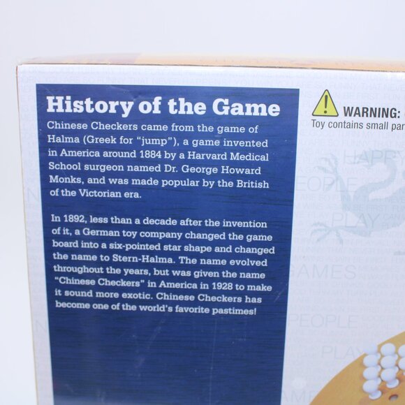 WE Games Solid Wood Chinese Checkers Board Game with Pegs - Picture 3 of 4